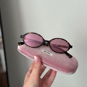 Miu Miu REGARD Men Sunglasses Havana Pink Mirror Silver MU04ZSF VAU50D REGARD